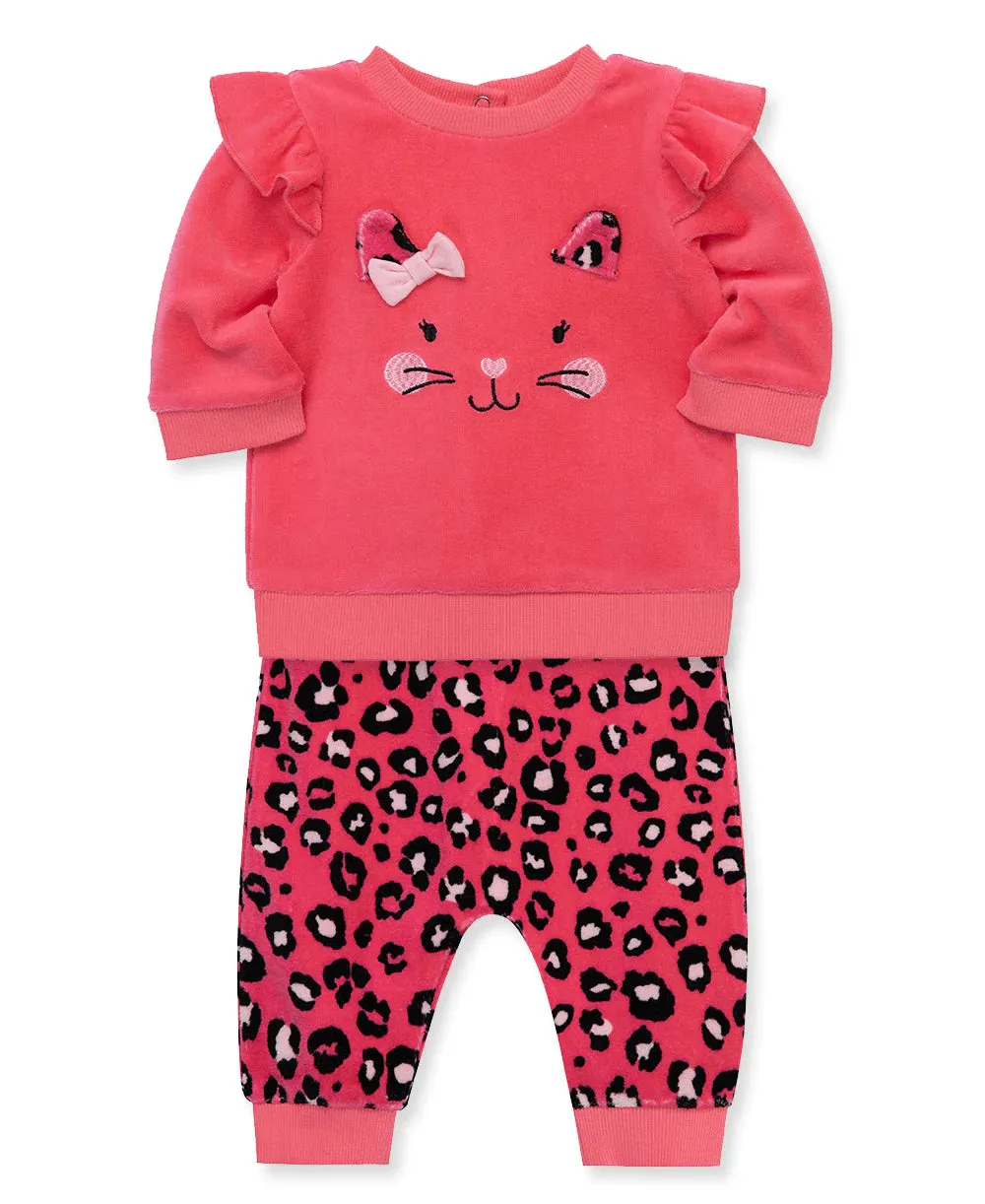 2pc Salmon Leopard Set