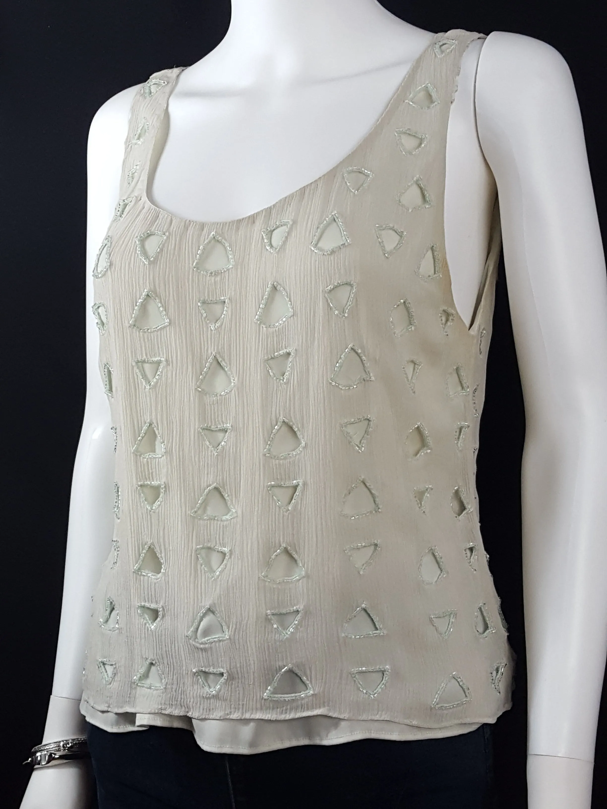 Alice   Oliva Deco Beaded Silk Tank sz. L