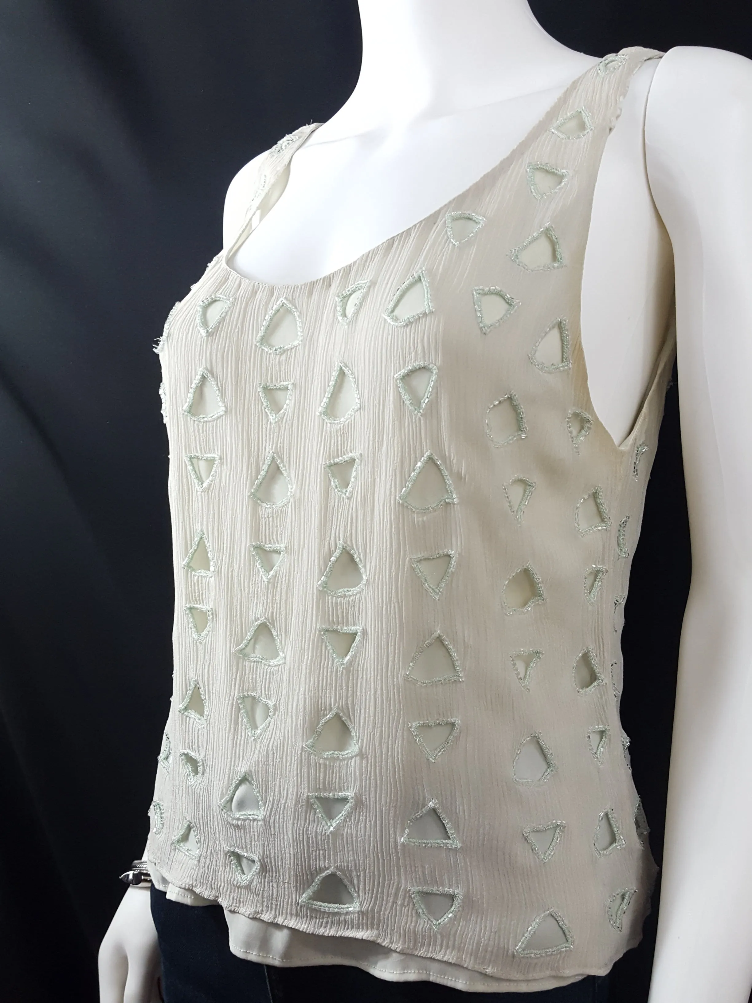 Alice   Oliva Deco Beaded Silk Tank sz. L