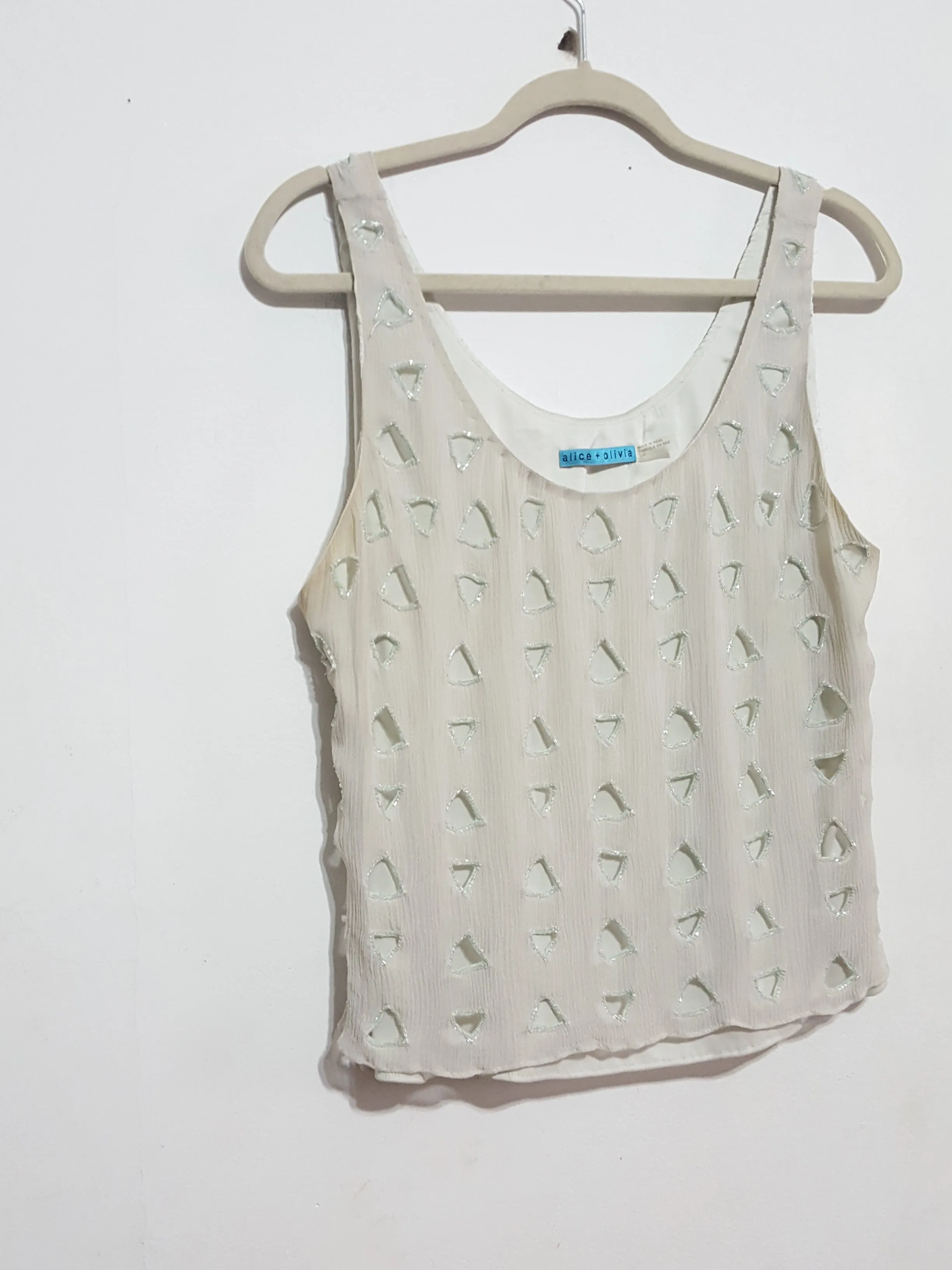 Alice   Oliva Deco Beaded Silk Tank sz. L