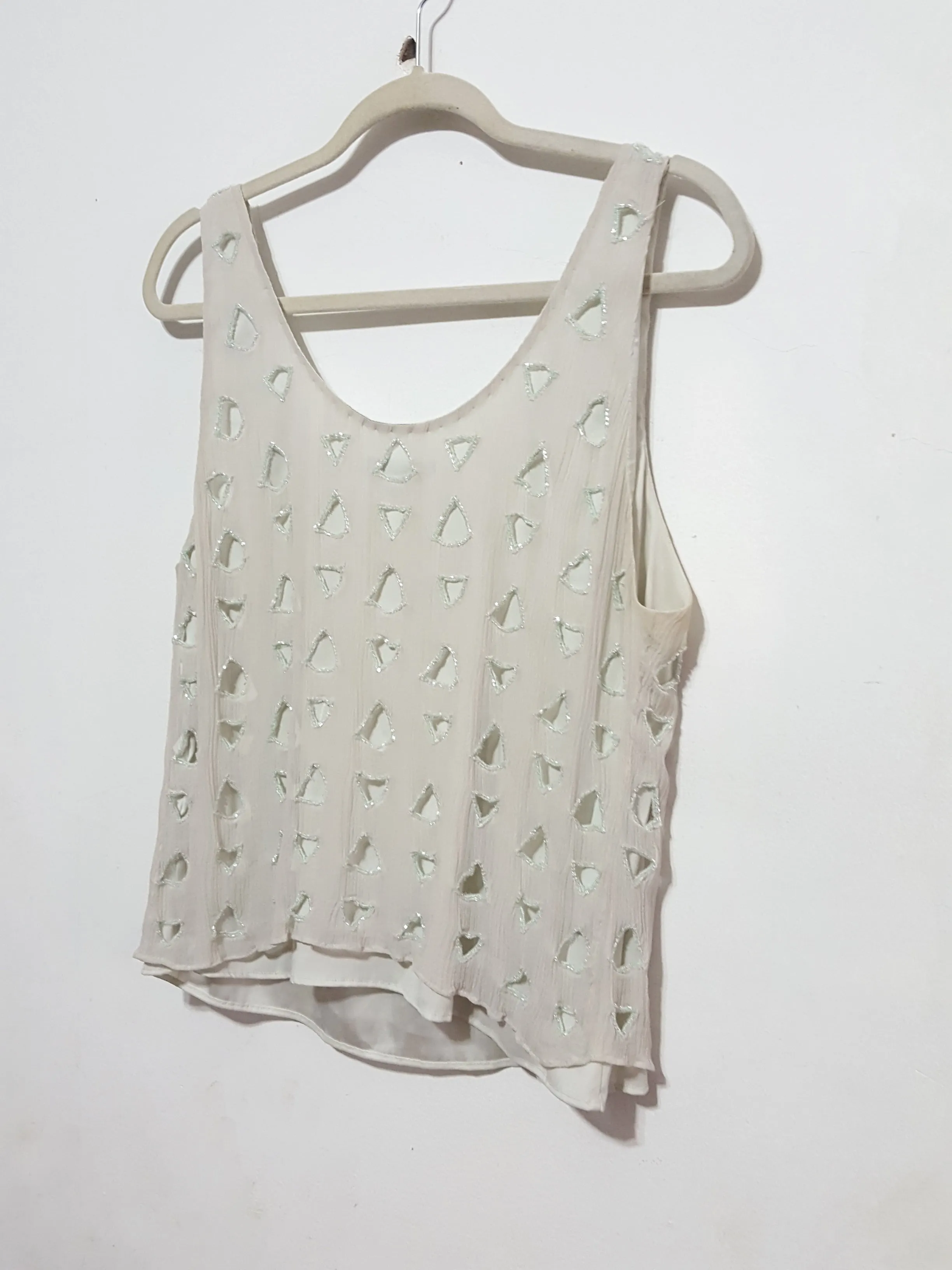 Alice   Oliva Deco Beaded Silk Tank sz. L