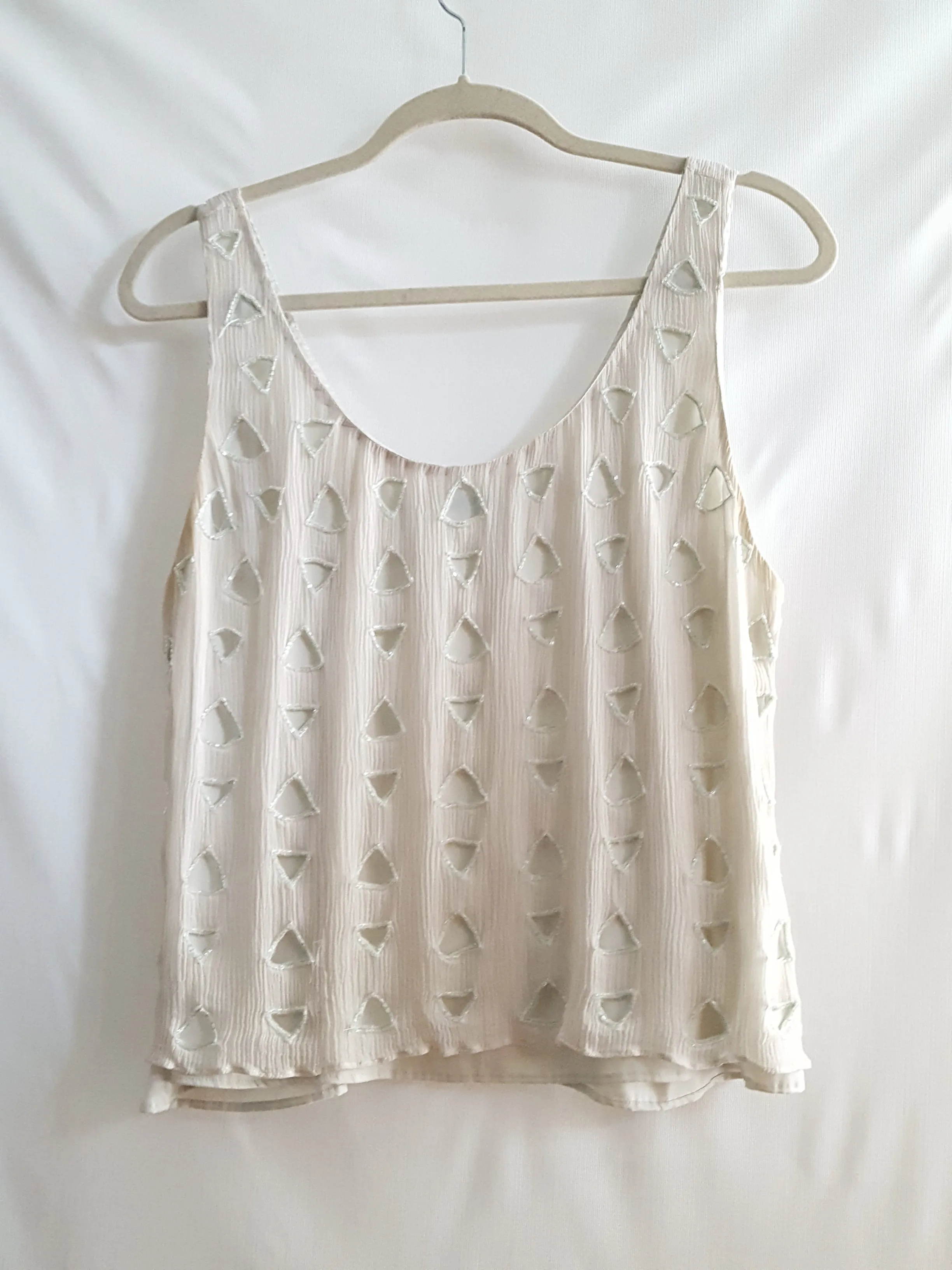 Alice   Oliva Deco Beaded Silk Tank sz. L