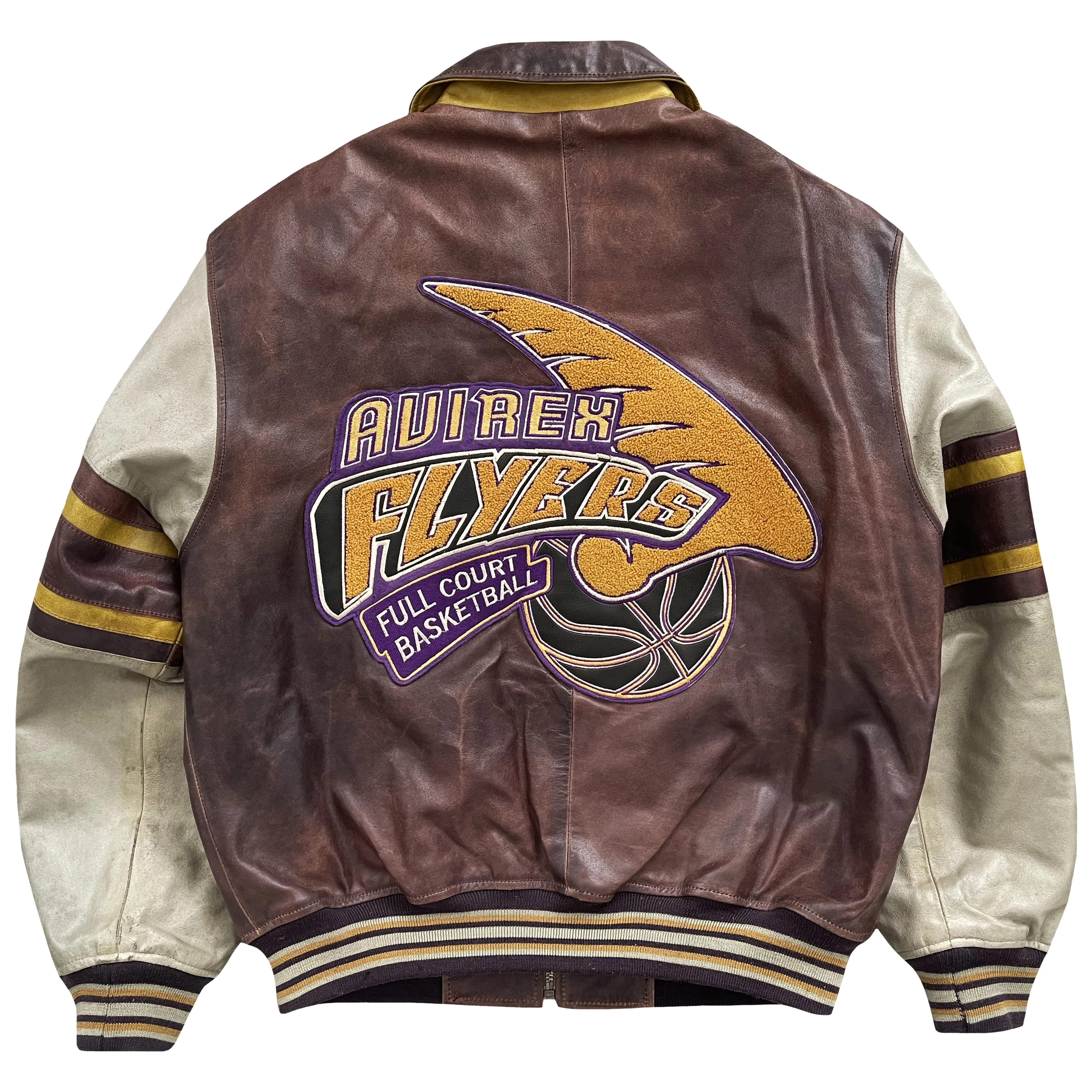 Avirex Flyers Leather Varsity Jacket - M