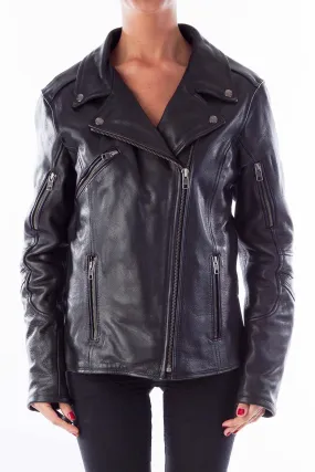 Black Leather Biker Coat