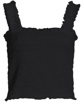 Black Smocked Averie Tank