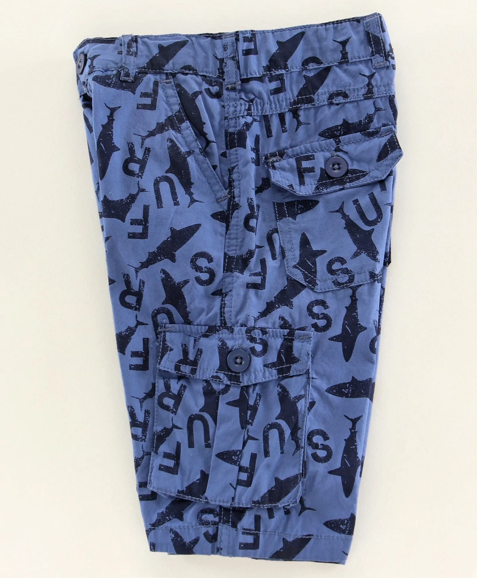 Boys Printed Poplin Knee Length Cargo Shorts