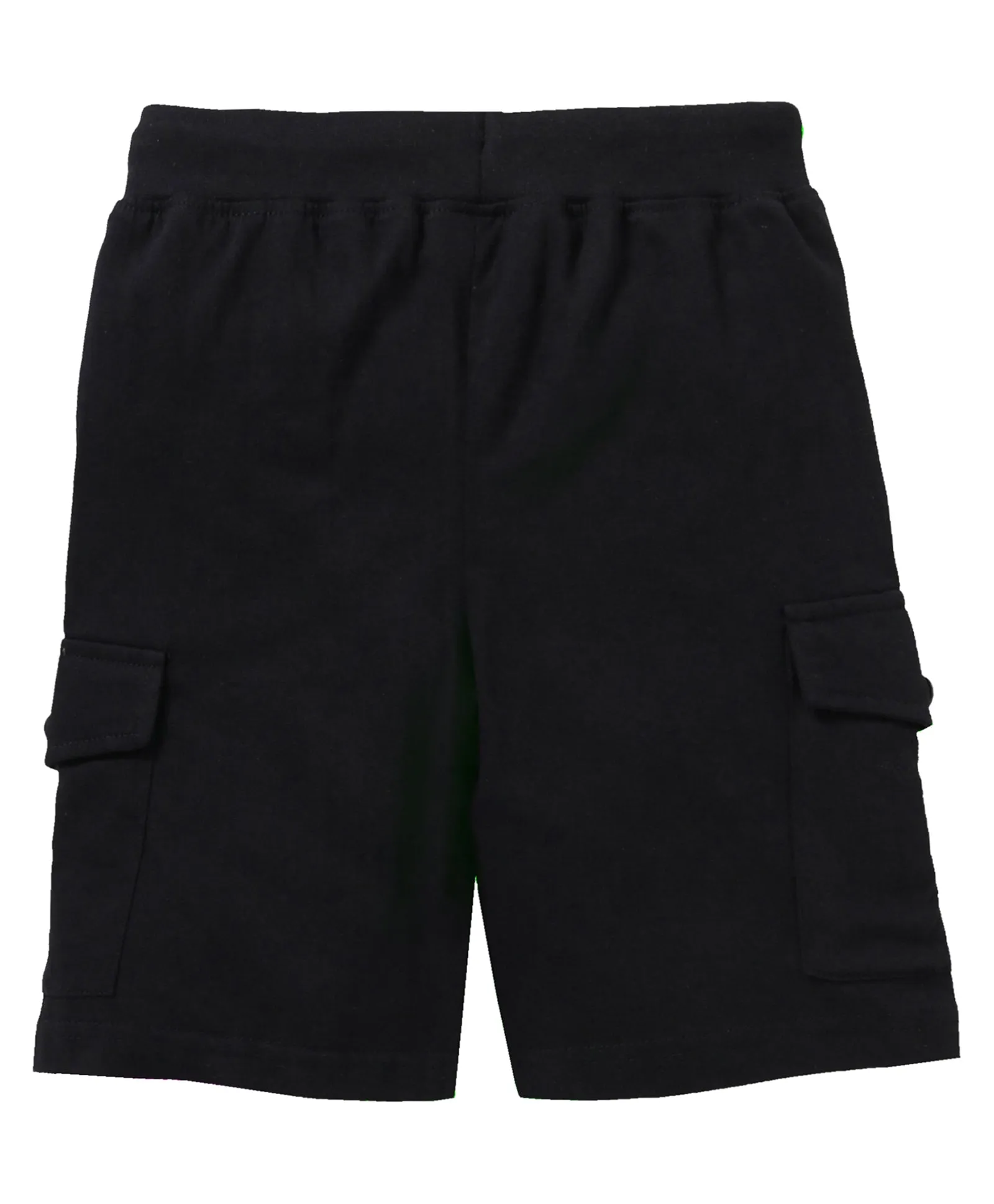 Boys Solid Knee Length Knit Cargo Shorts - Pack Of 2