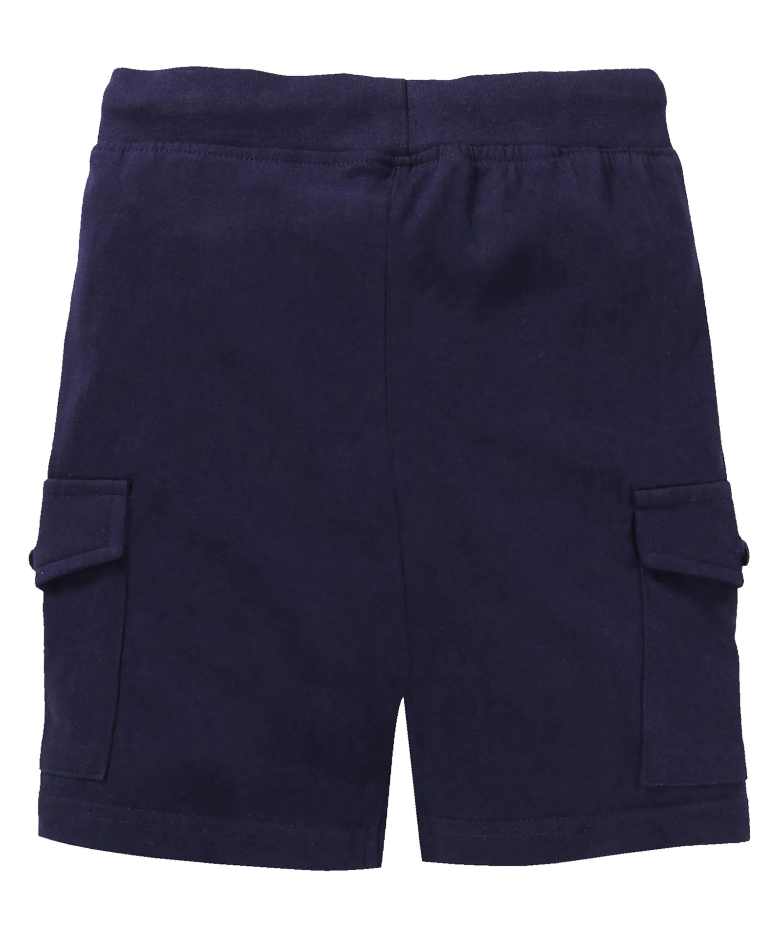 Boys Solid Knee Length Knit Cargo Shorts - Pack Of 2