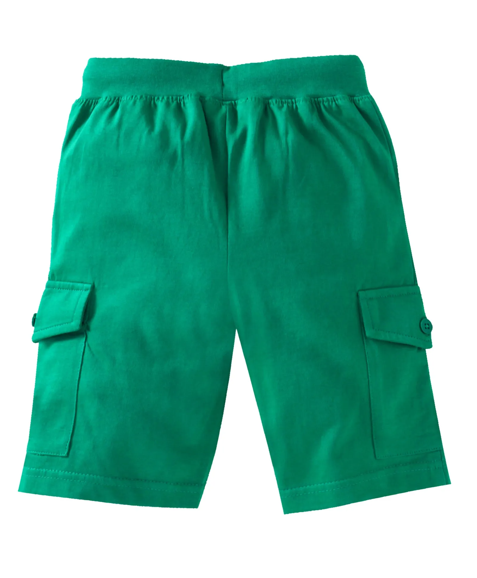 Boys Solid Knee Length Knit Cargo Shorts - Pack Of 2