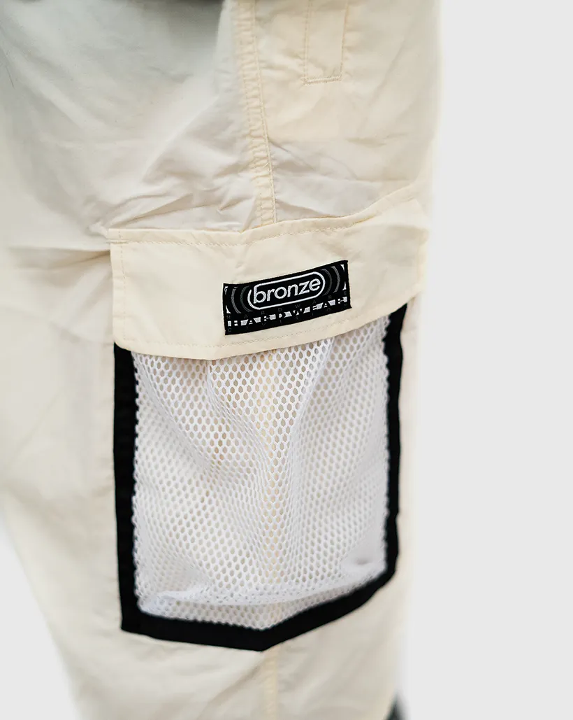 Bronze 56k Mesh Cargo Shorts - Cream