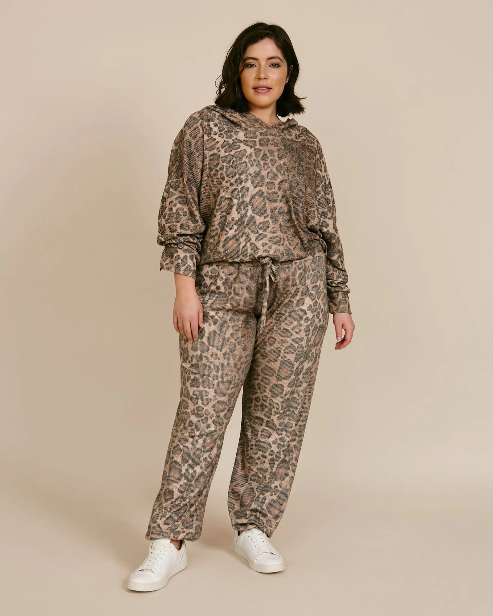 Brushed Rib Pant | Leopard