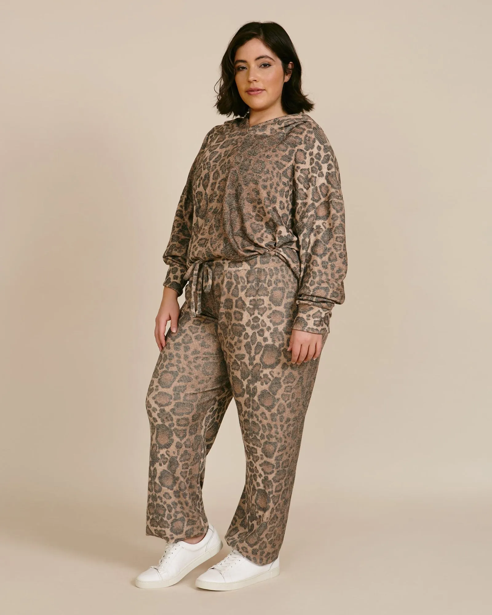 Brushed Rib Pant | Leopard