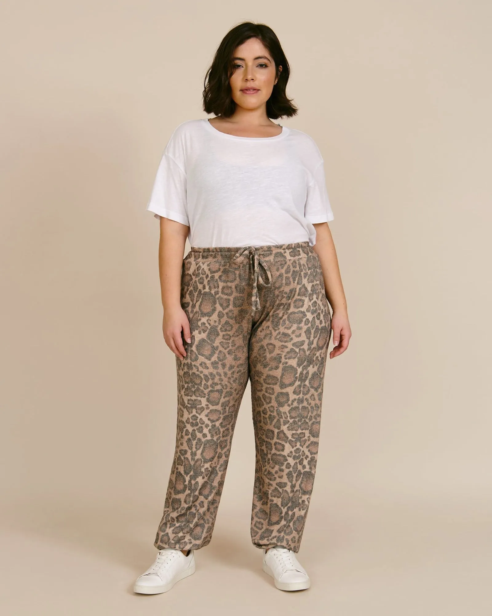 Brushed Rib Pant | Leopard