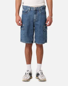 Calvin Klein 90's Loose Denim Cargo Short Stone Mid Blue