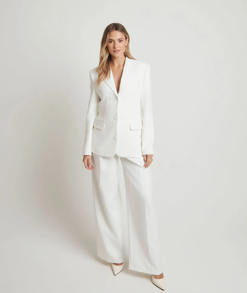 Cinched Tailored Bridal Blazer - Off White