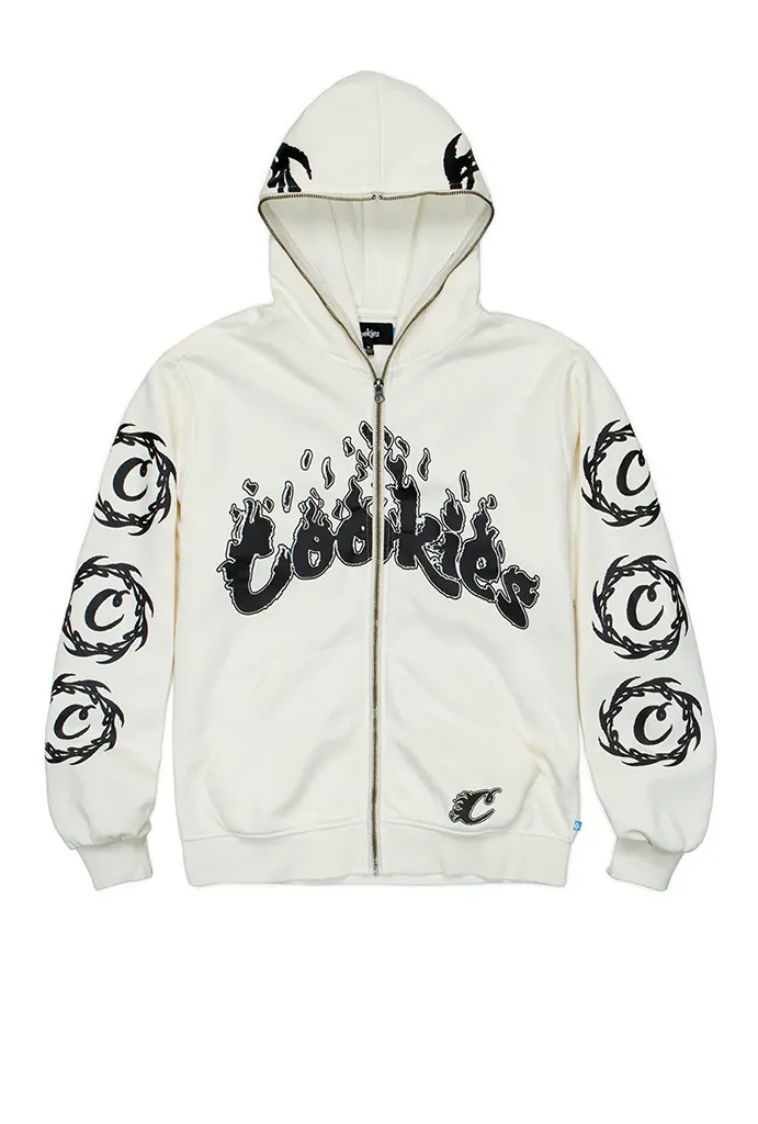 Cookies Slow Burn Pigment Dyed Zip Fleece Hoodie