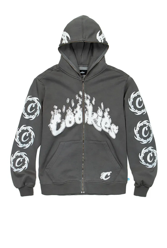 Cookies Slow Burn Pigment Dyed Zip Fleece Hoodie