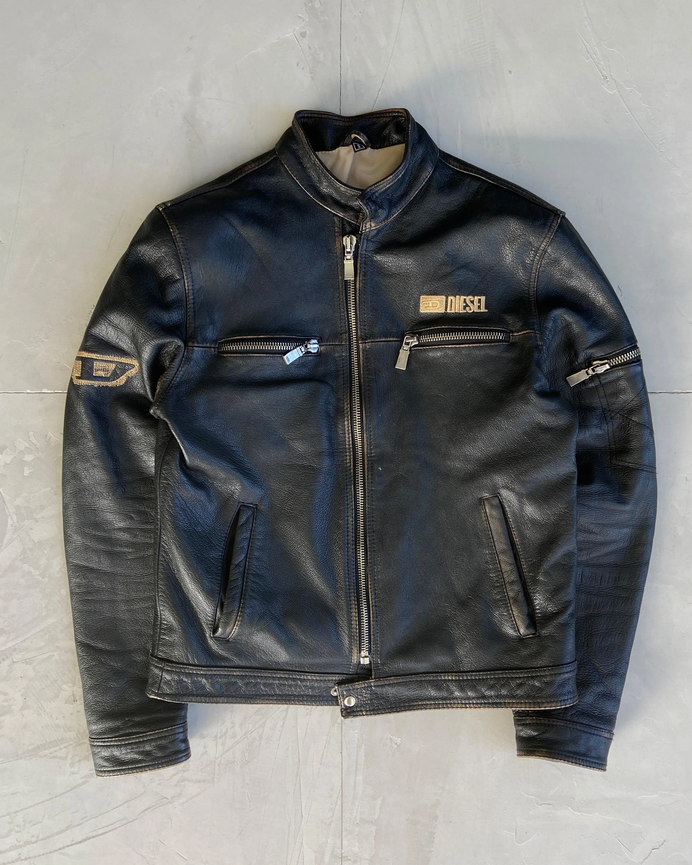 DIESEL VINTAGE 'D' LEATHER JACKET - M