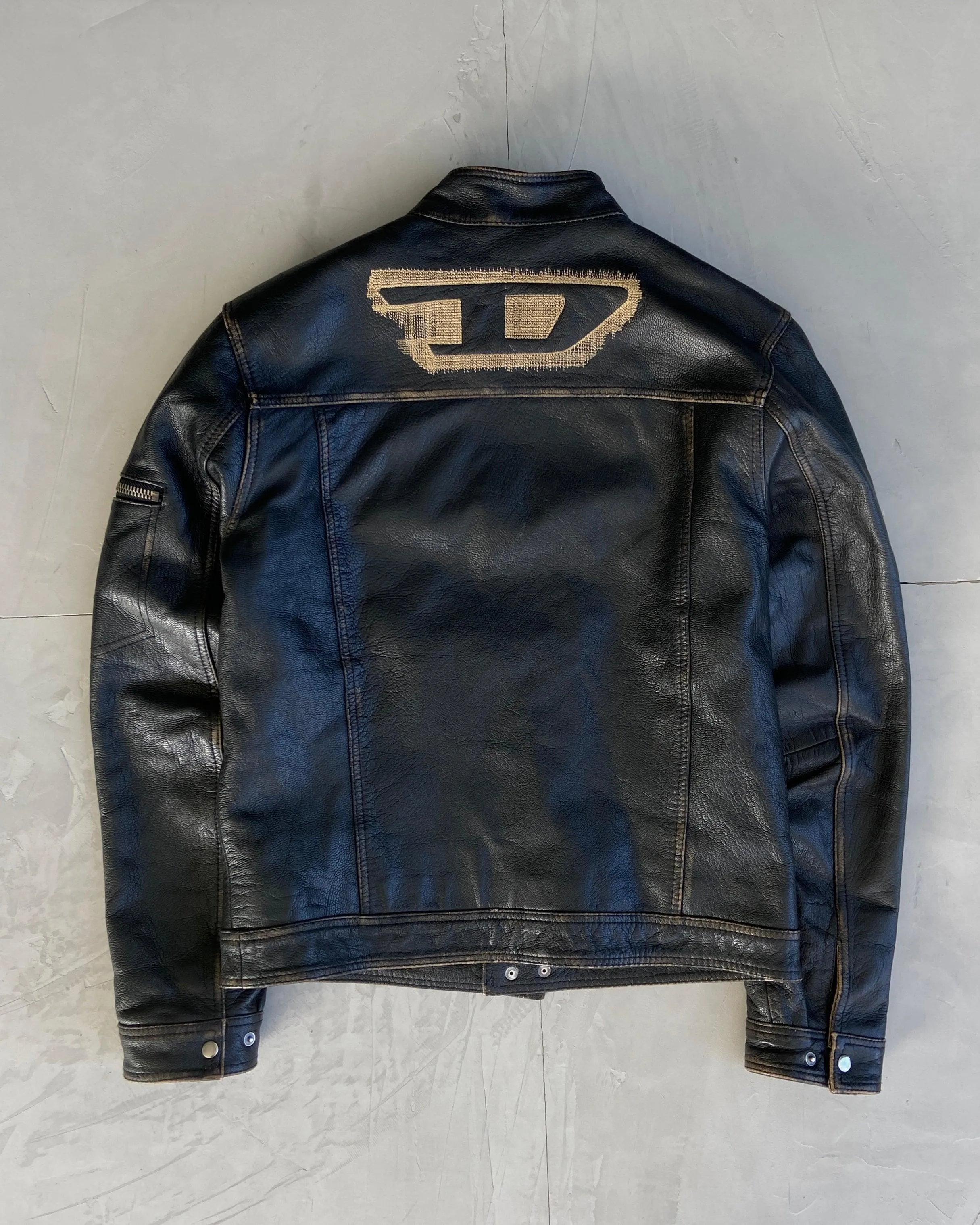 DIESEL VINTAGE 'D' LEATHER JACKET - M