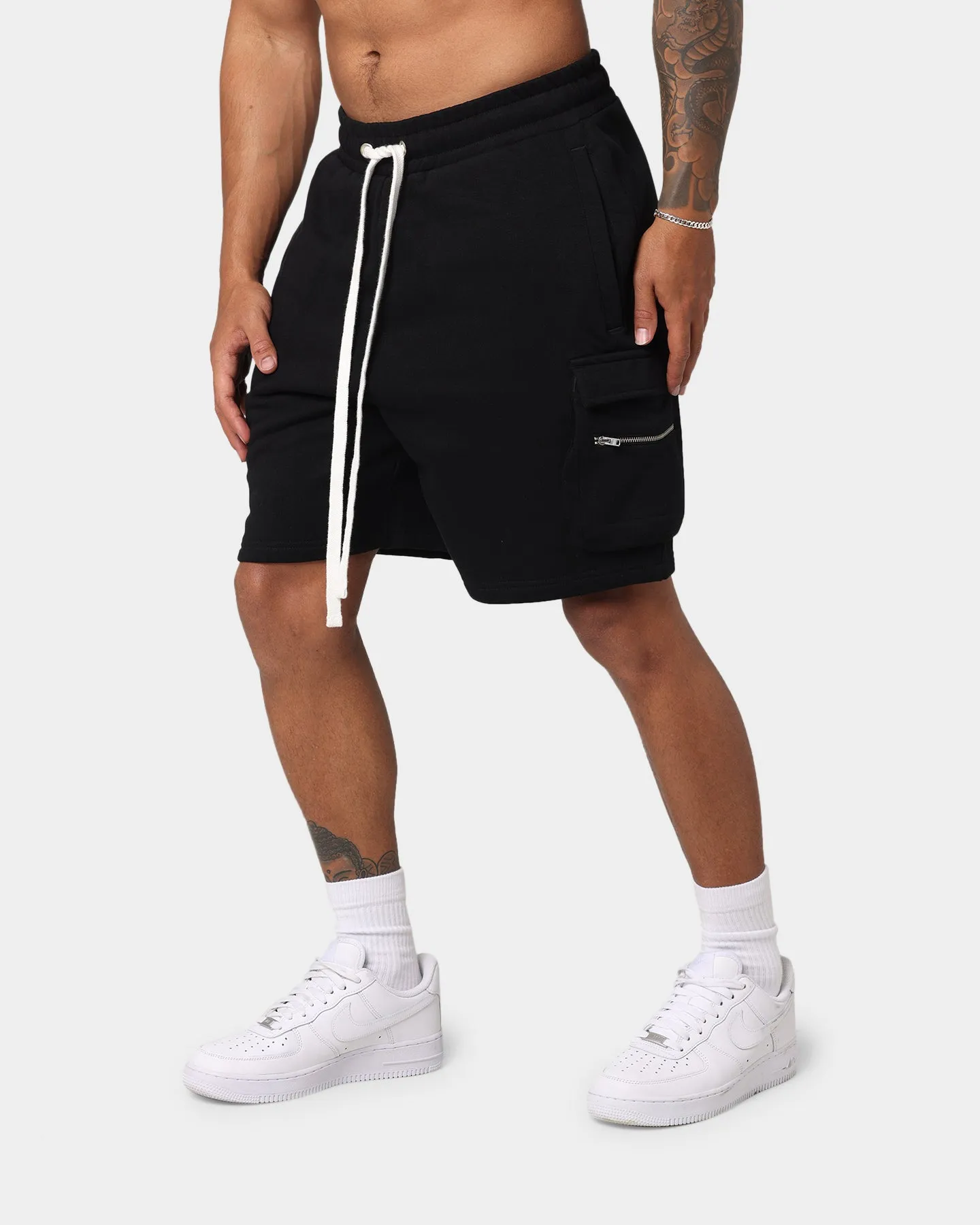 EN ES Cargo Fleece Shorts Black