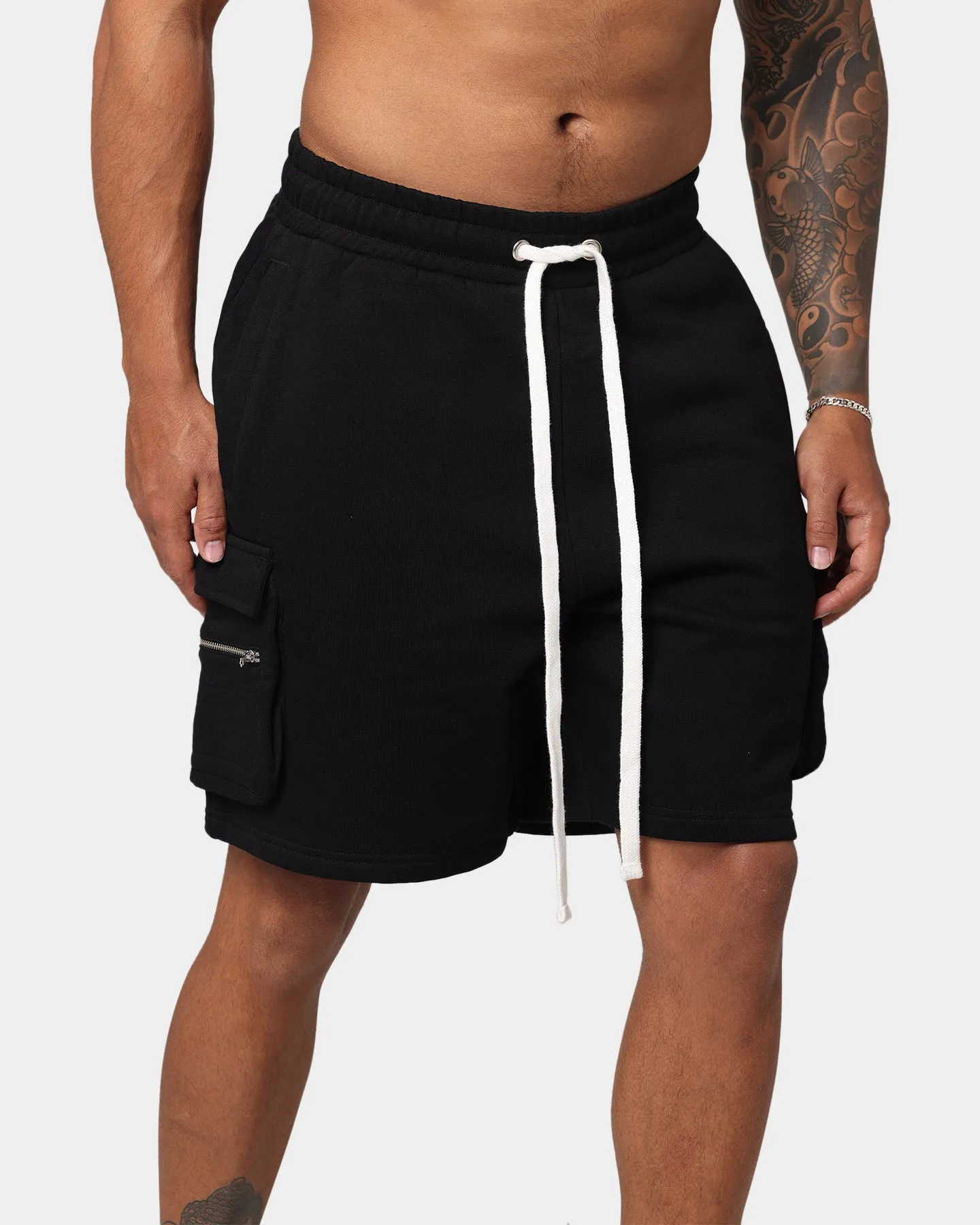 EN ES Cargo Fleece Shorts Black