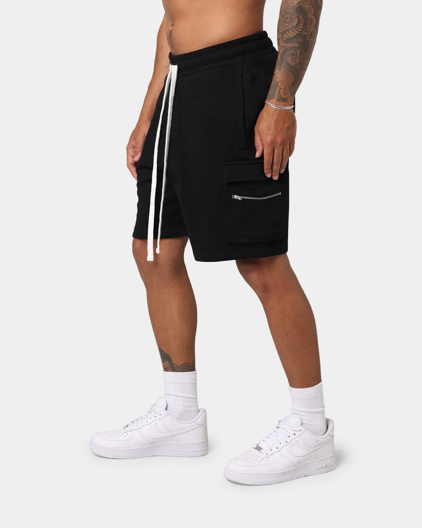 EN ES Cargo Fleece Shorts Black