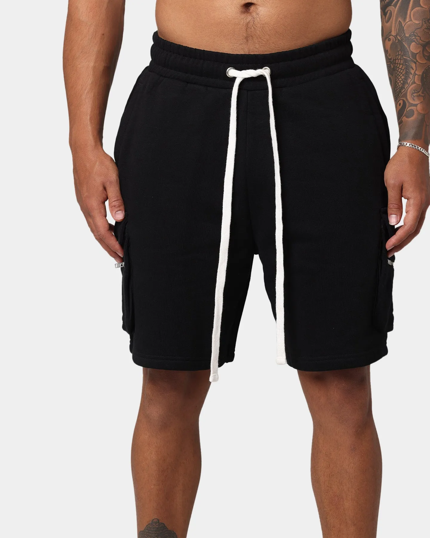 EN ES Cargo Fleece Shorts Black