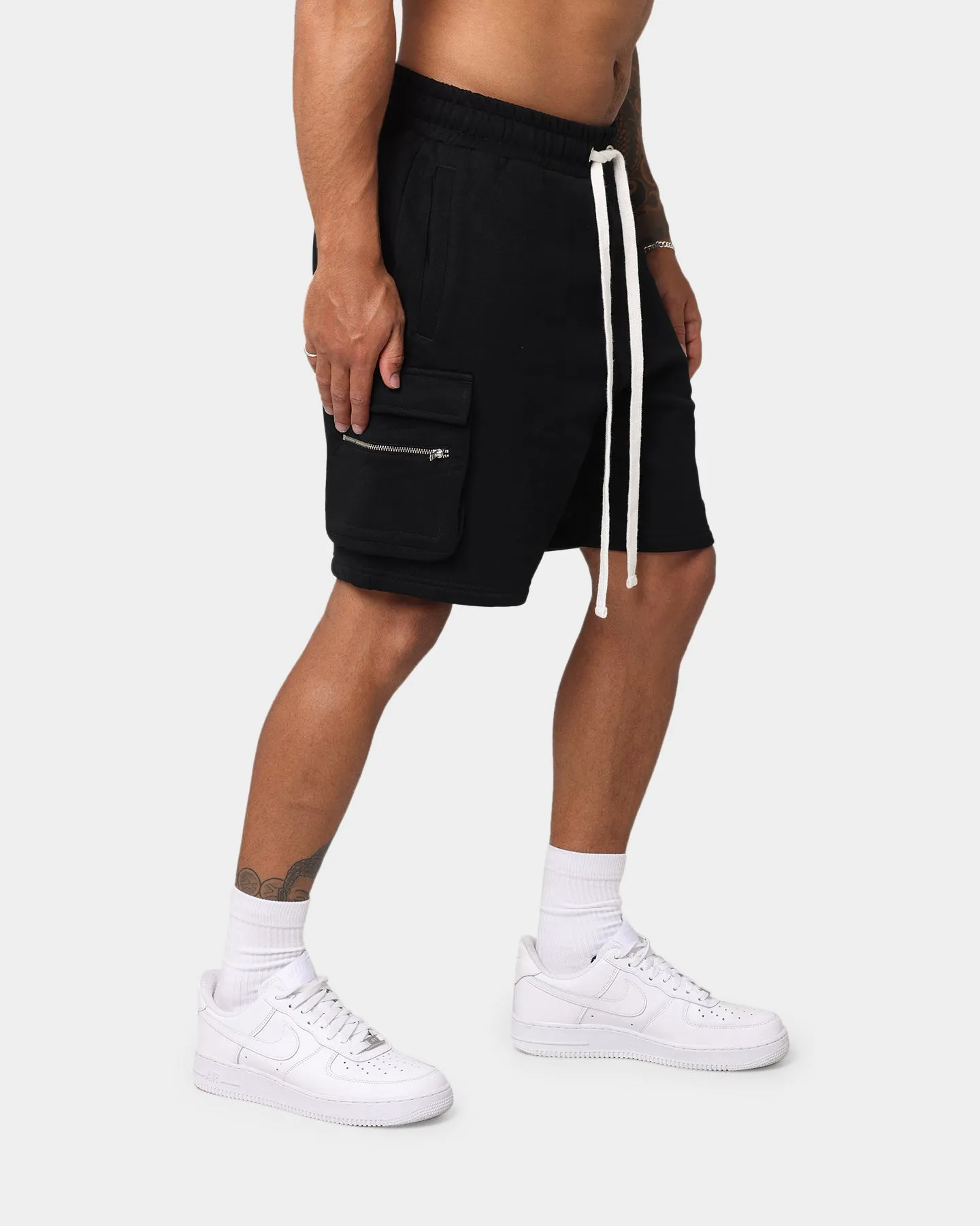 EN ES Cargo Fleece Shorts Black