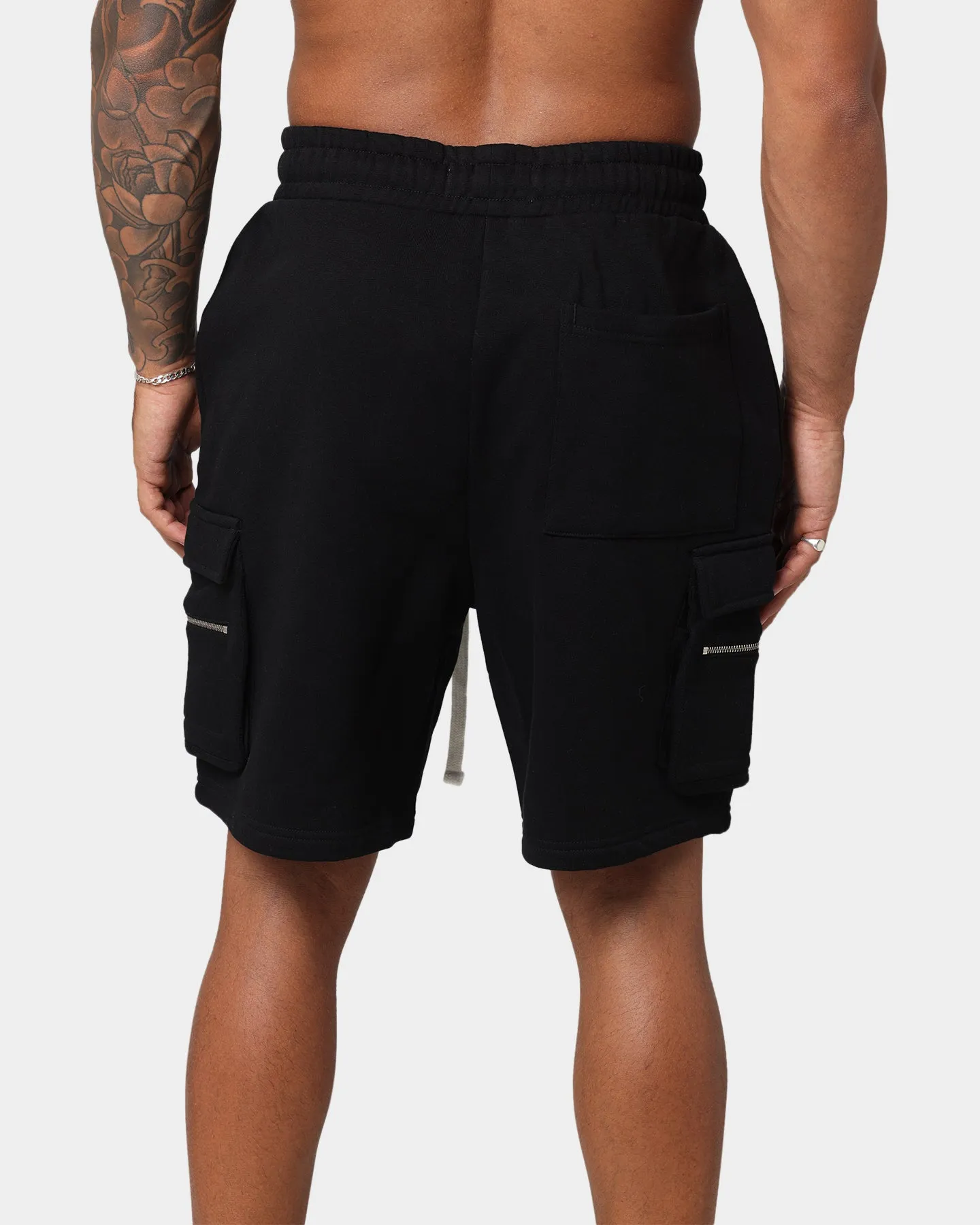 EN ES Cargo Fleece Shorts Black