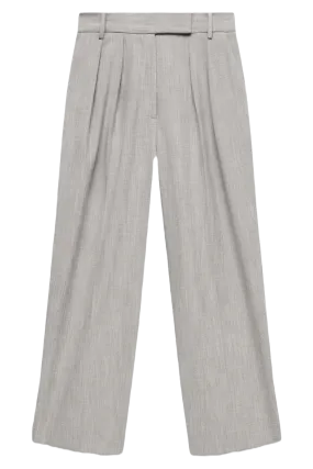 Grey Tailored Straight Trousers