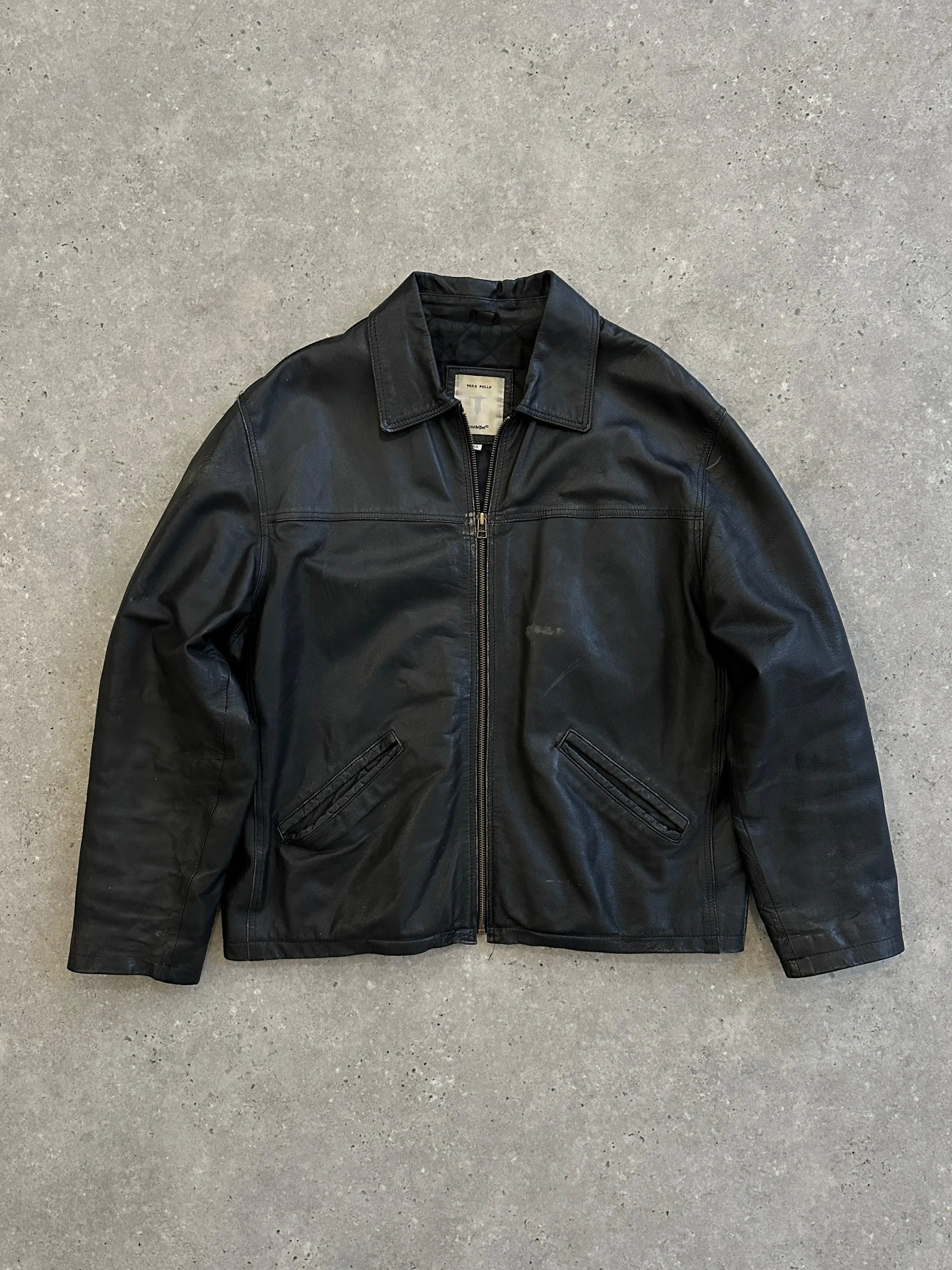 Italian Vintage Boxy Leather Jacket - M/L