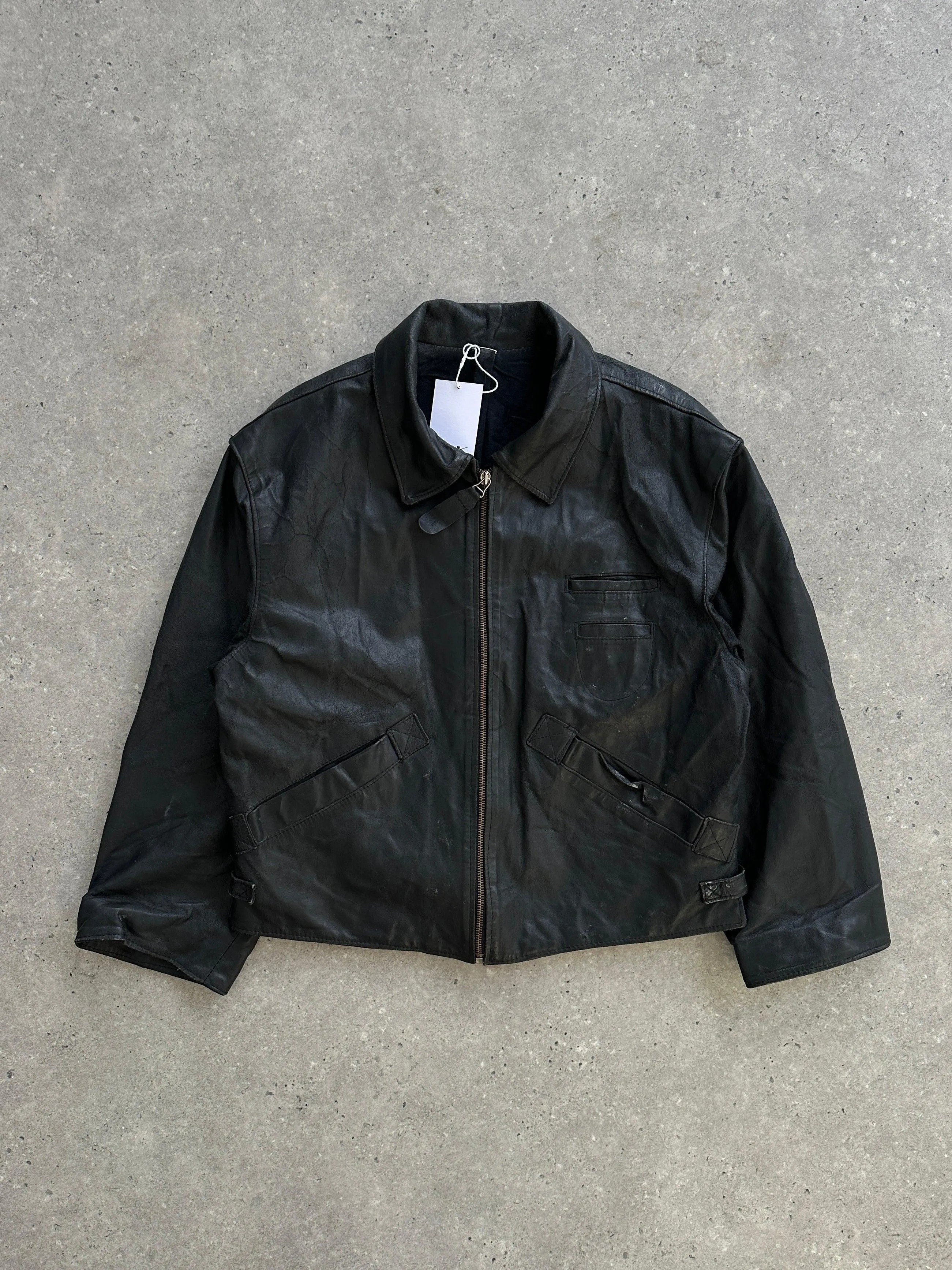 Italian Vintage Boxy Leather Jacket - M/L