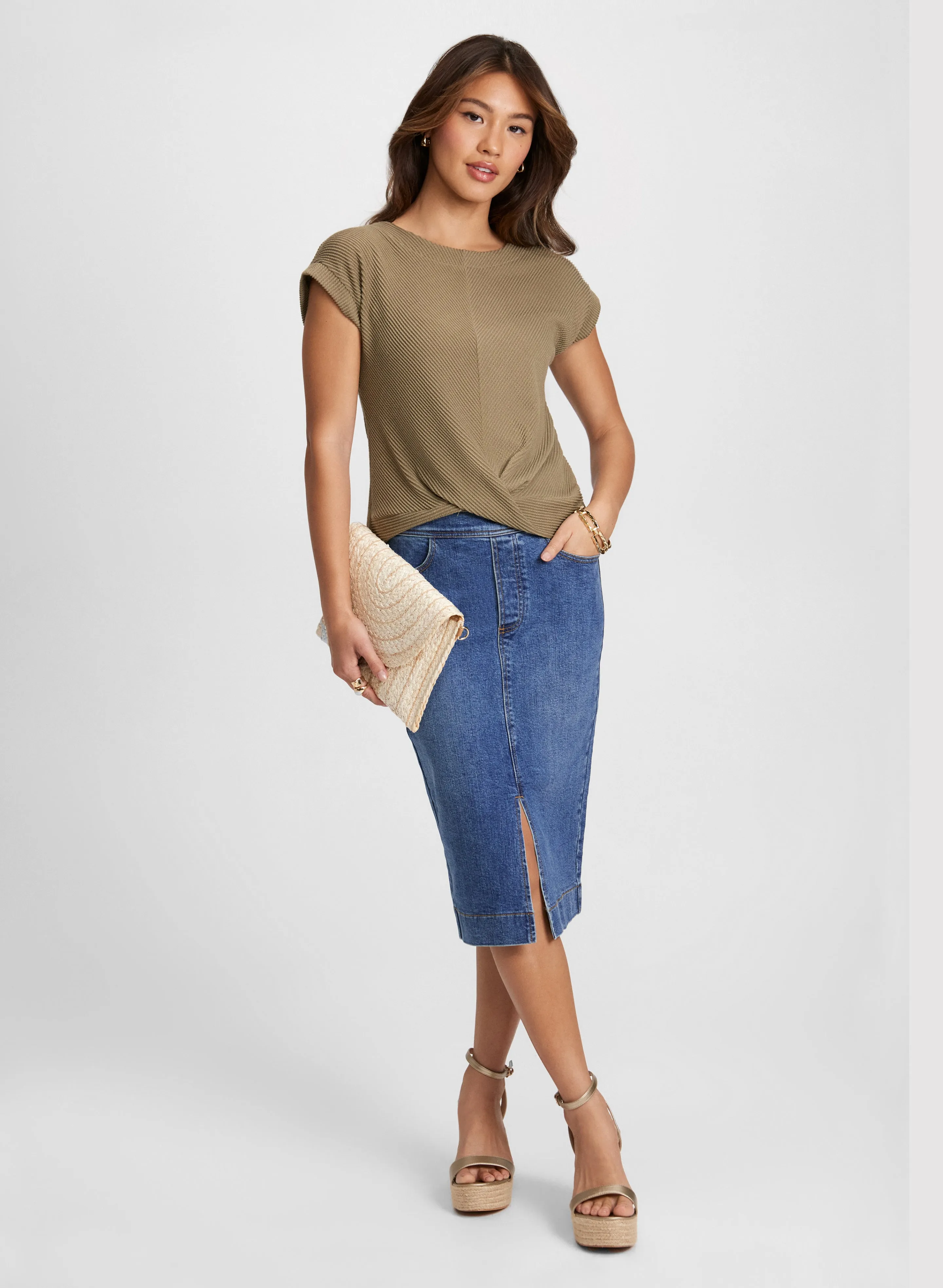 Knotted Cap-Sleeve Top