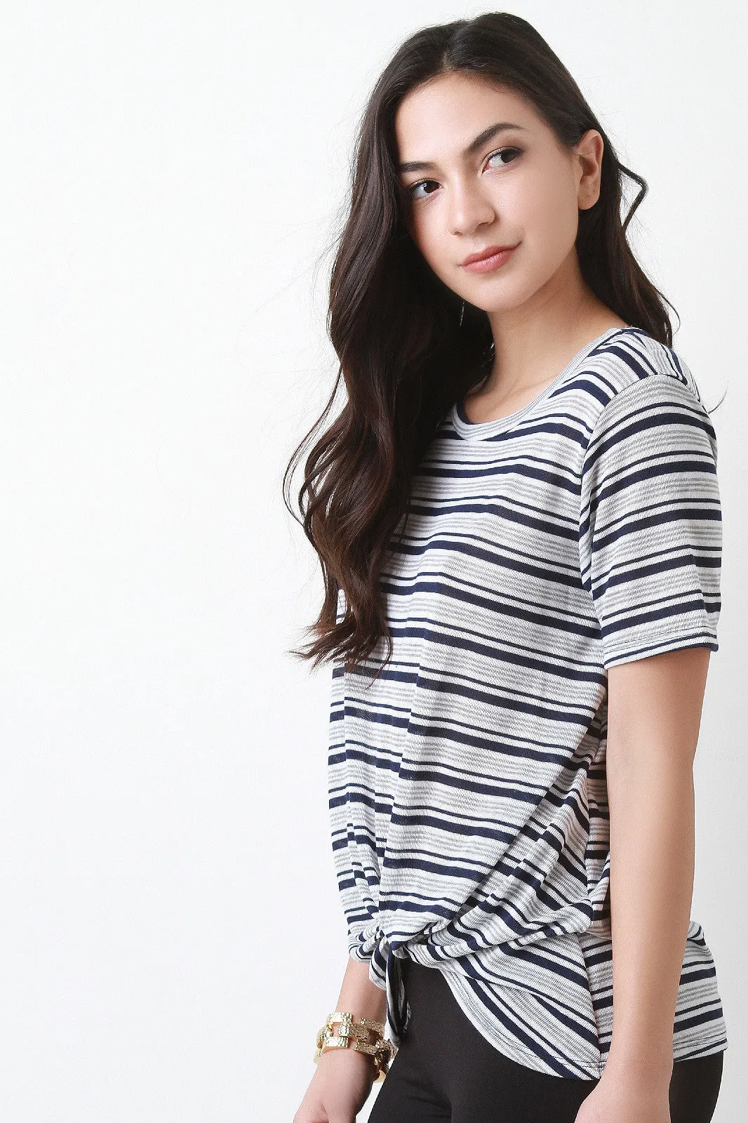 Knotted Stripe Tee Shirt