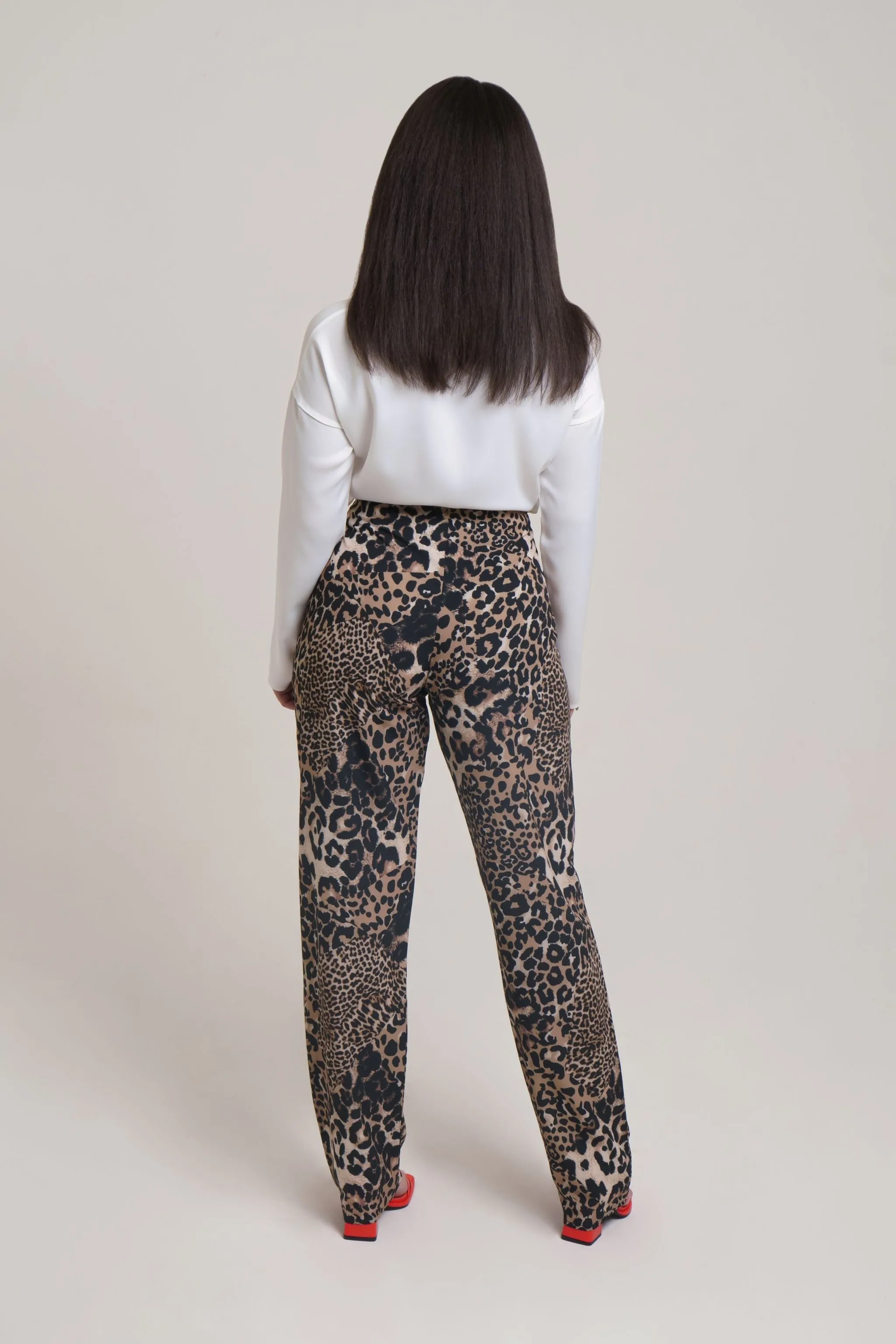 Leopard Print Wide Leg Pants