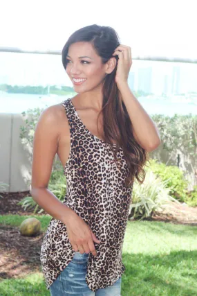 Leopard Tank Top with Twisted Back