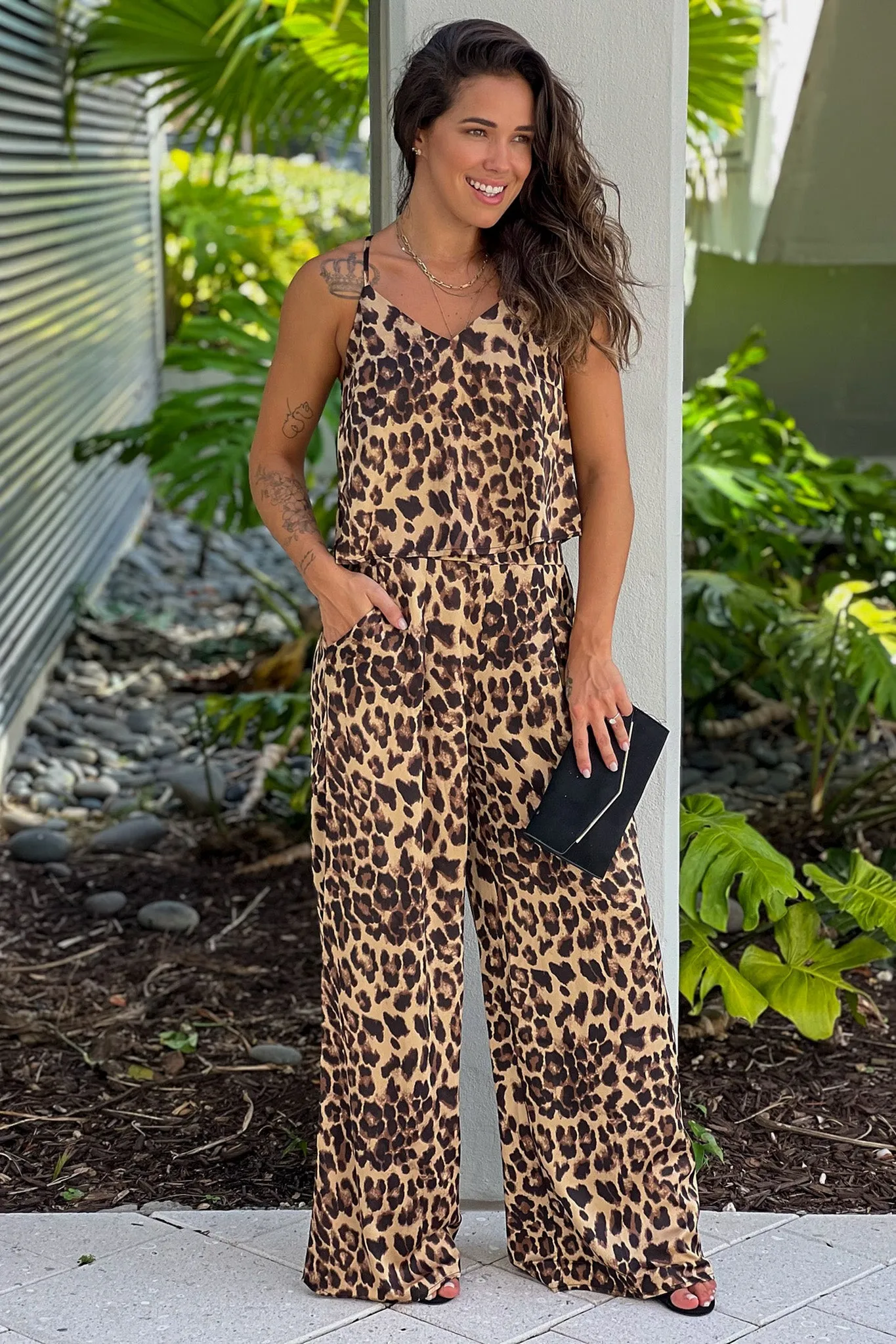 Leopard Top And Pants Set