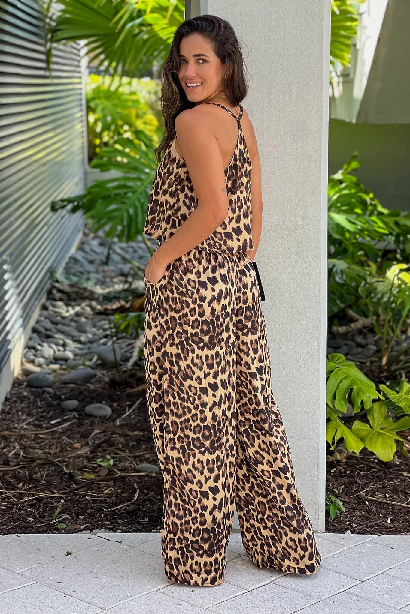 Leopard Top And Pants Set