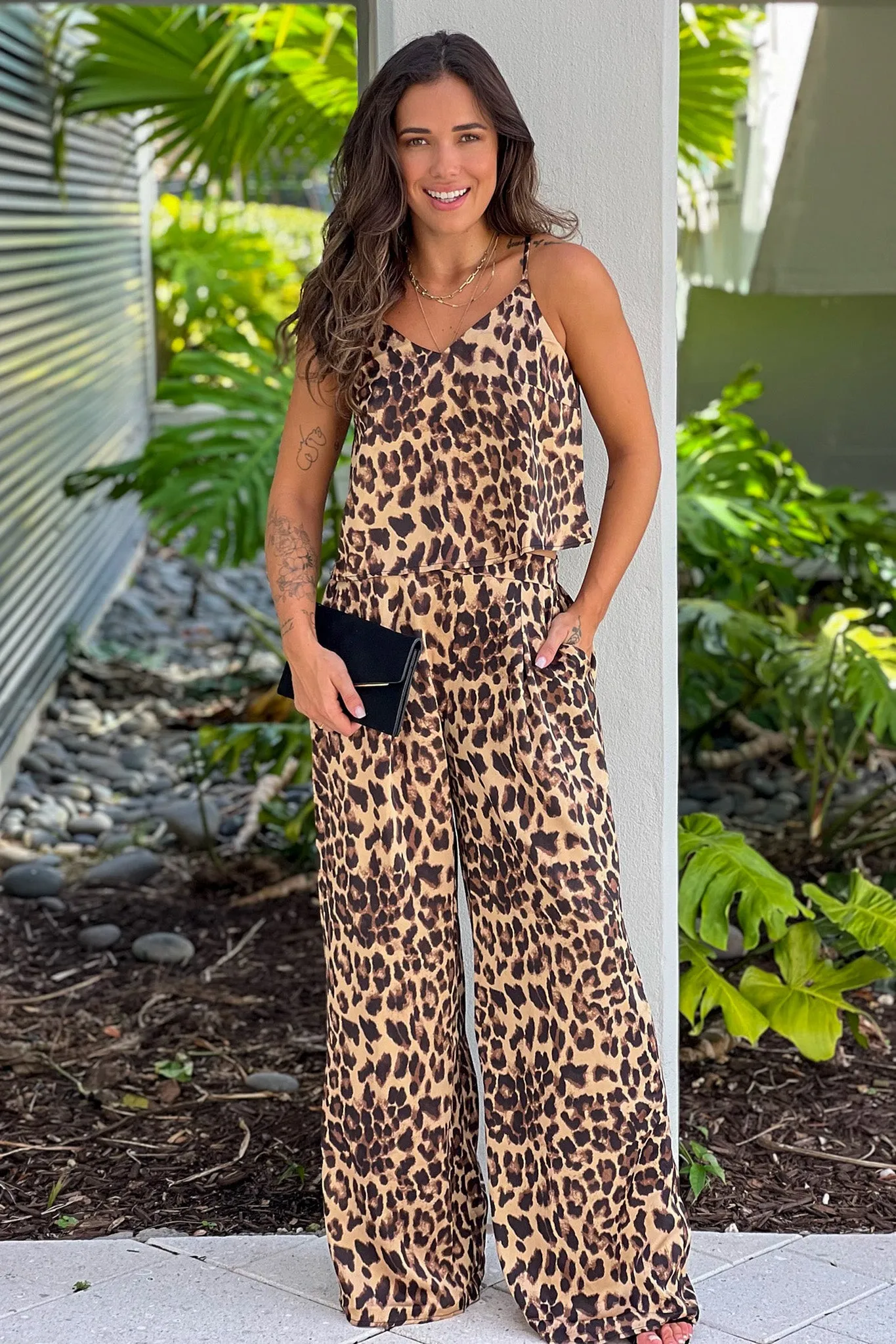 Leopard Top And Pants Set