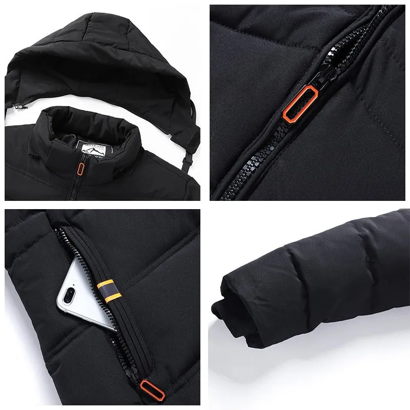 Men's Winter Warm Windproof Parka Hooded Jacket Coat