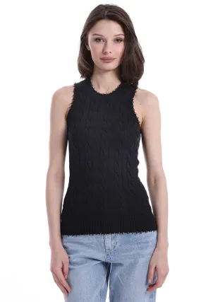 Minnie Rose Frayed Cable Tank