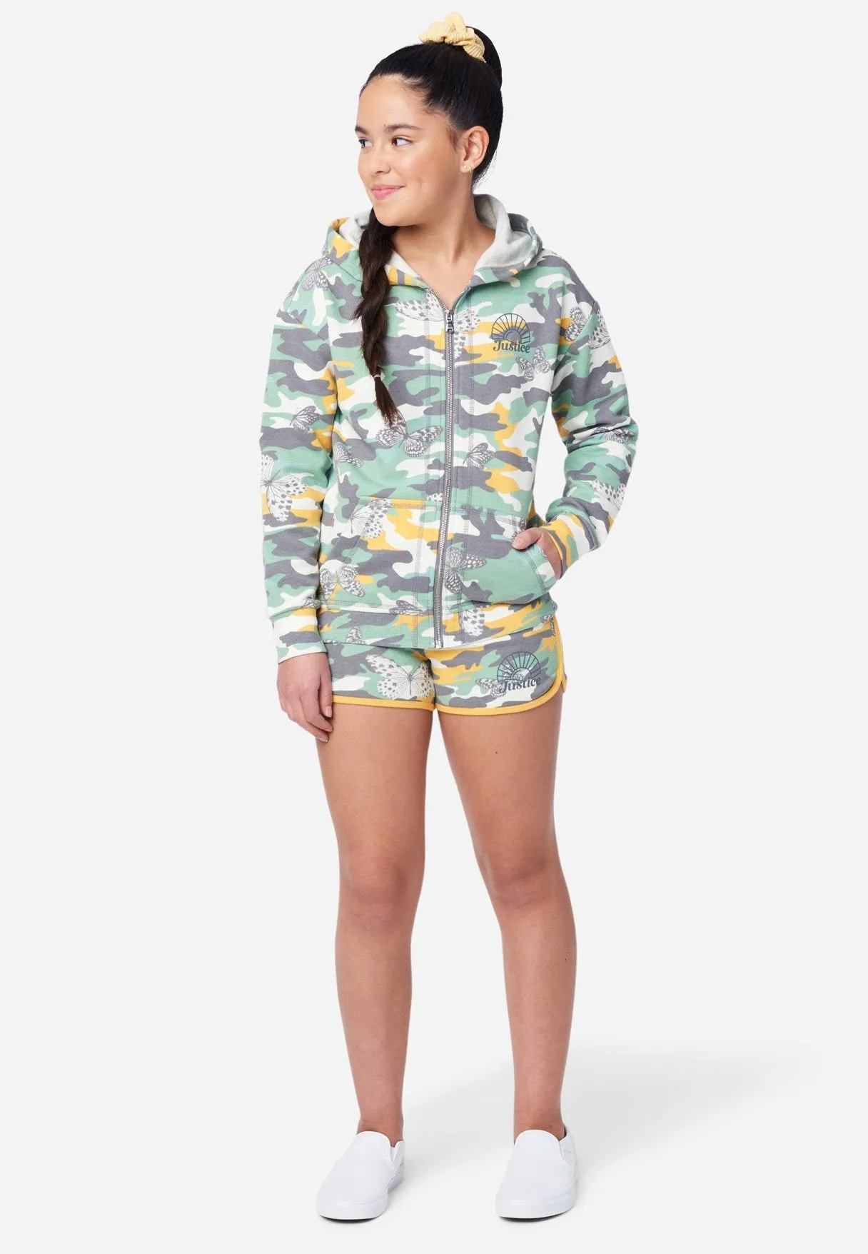 Patterned Zip-Up Hoodie