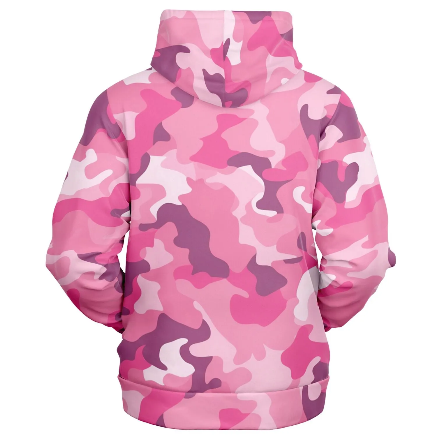 Pink Camo Zip Up Hoodie, Camouflage Full Zipper Pocket Men Women Unisex Adult Aesthetic Graphic Cotton Fleece Hooded Sweatshirt