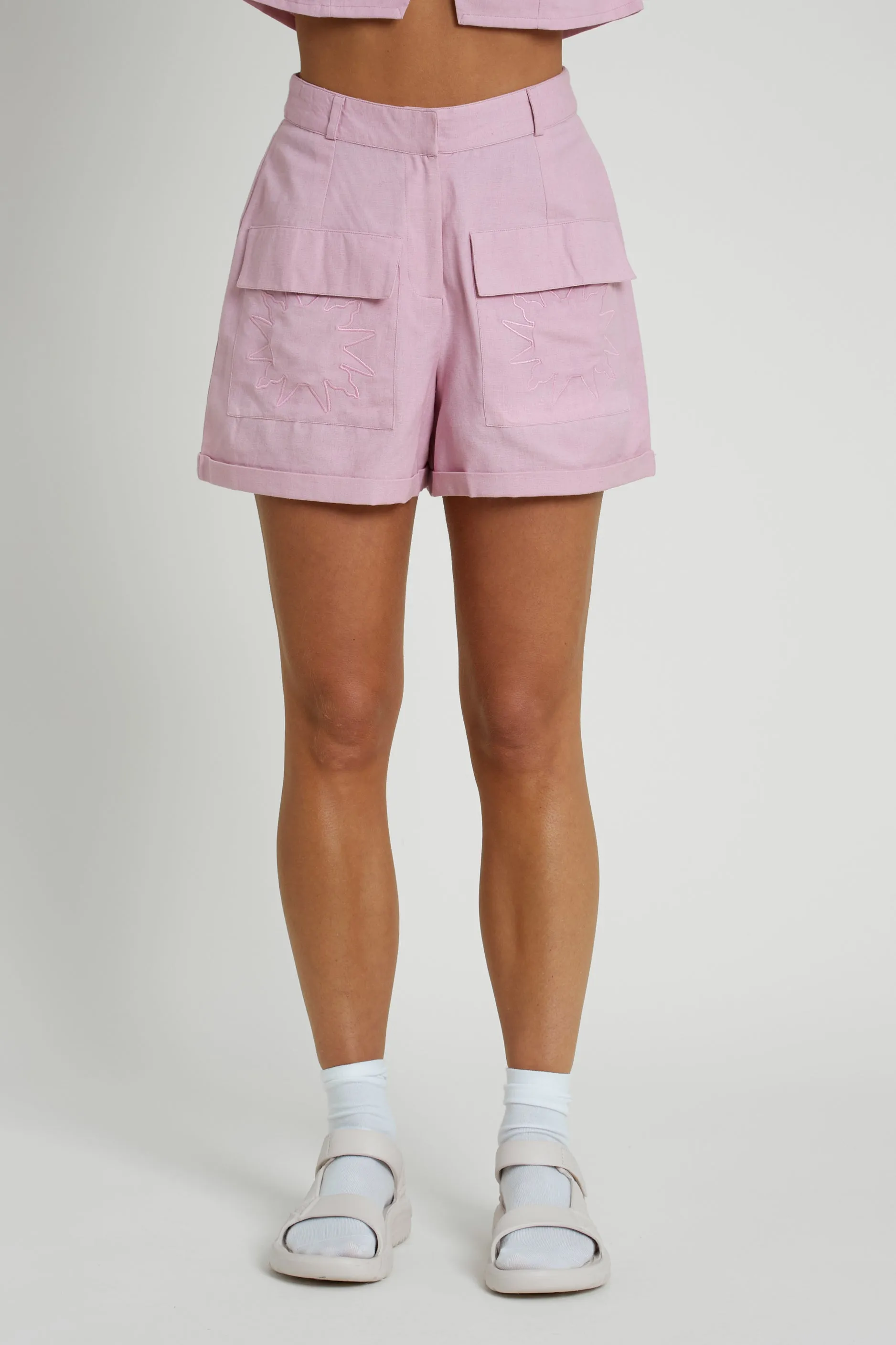 Prita Linen Blend Cargo Shorts