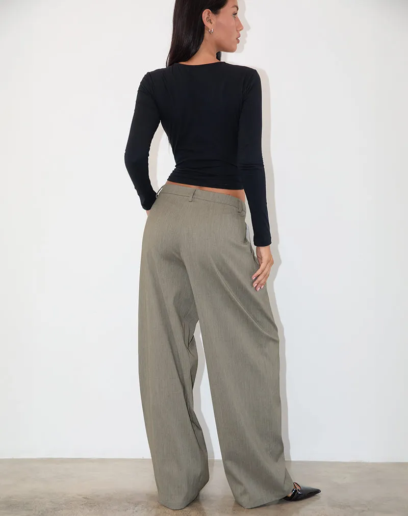 Sakira Tailored Trouser in Khaki Grey