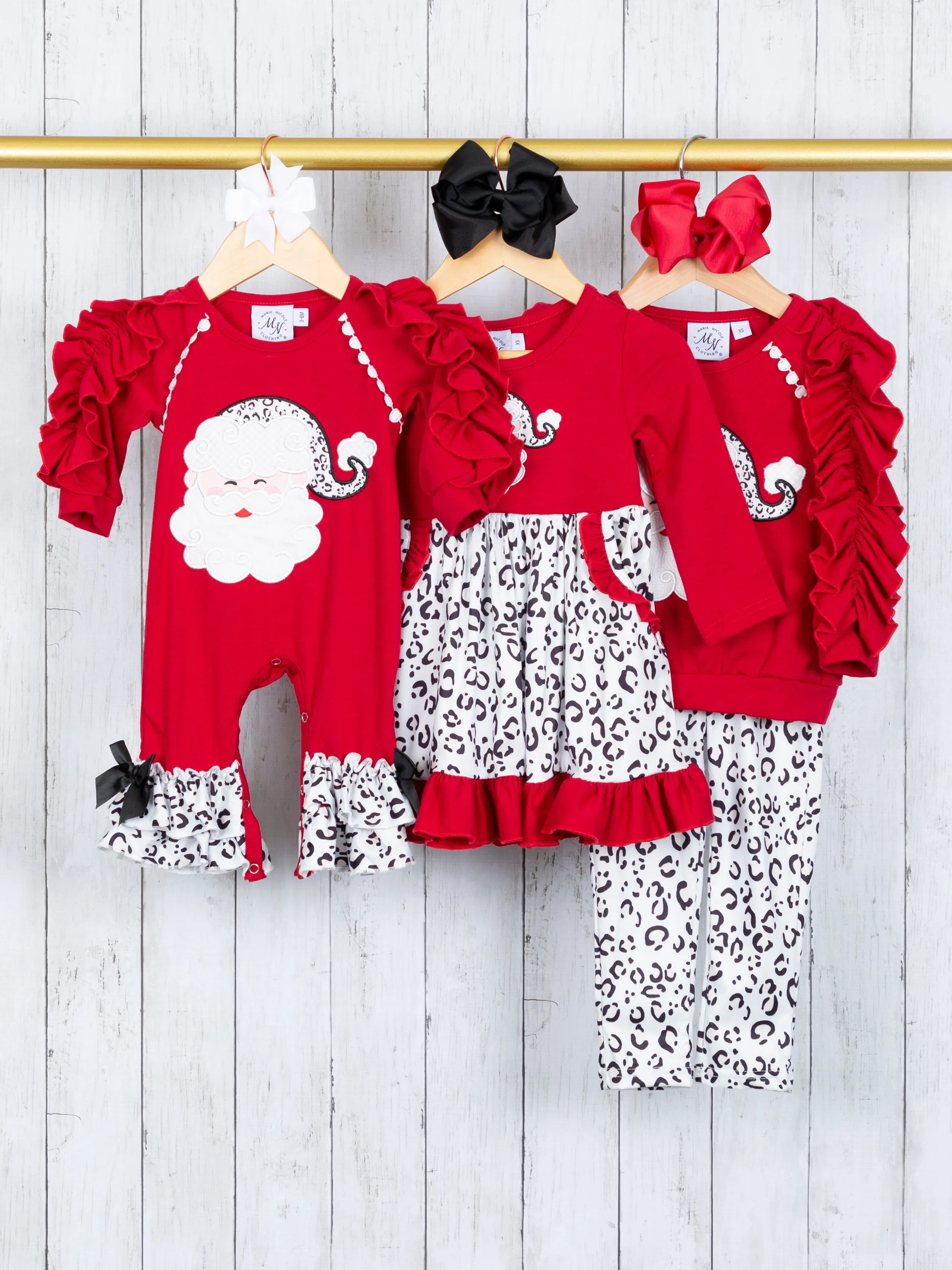 Snow Leopard Santa Ruffle Outfit