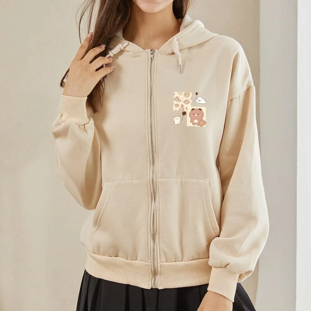 Sunny Days Ahead Boberu the Bear Soft Zip-Up Hoodie