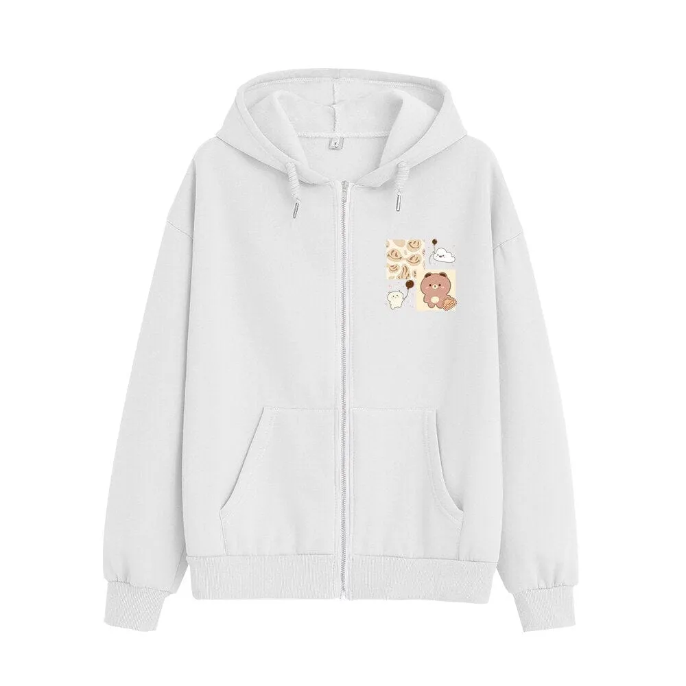 Sunny Days Ahead Boberu the Bear Soft Zip-Up Hoodie