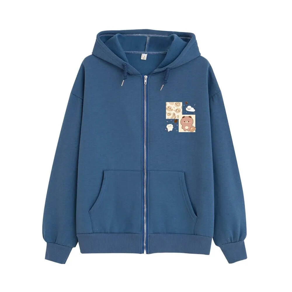 Sunny Days Ahead Boberu the Bear Soft Zip-Up Hoodie