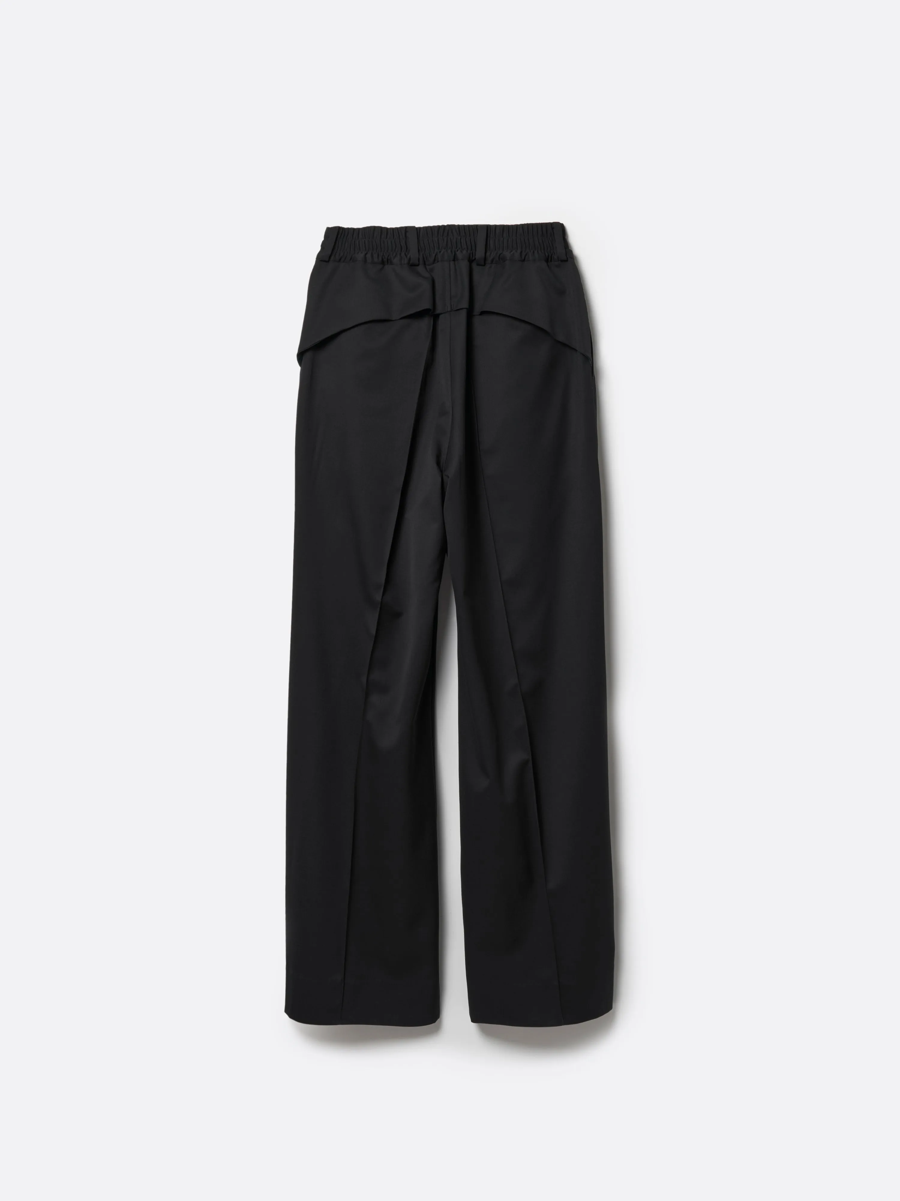 SUPER140 PINTUCK BAGGY EASY TROUSERS .12【BLACK】